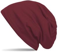 Beanie STYLEBREAKER "Unifarbene Beanie Mütze mit Fleece", Herren, rot (bordeaux, rot), 50% Viskose CV. 50% Polyester PES., Modisch, Mützen Beanie (96041933-0) bordeaux, rot
