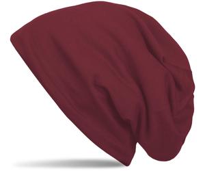 Beanie STYLEBREAKER "Unifarbene Beanie Mütze mit Fleece", Herren, rot (bordeaux, rot), 50% Viskose CV. 50% Polyester PES., Modisch, Mützen Beanie (96041933-0) bordeaux, rot