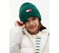 Beanie TOMMY HILFIGER "HERITAGE FLAG BEANIE", Jungen, Gr. S/M, grün (rural grün), Mützen Beanie, Regular fit mit Markenlogo (14674240-S) rural grün