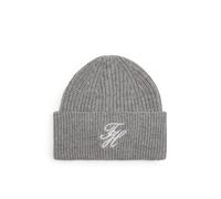 Beanie TOMMY HILFIGER "TOMMY SCRIPT CASHMERE", Herren, universal grau, Strick, Wollmischung, Mützen Beanie, aus Kaschmirmix mit gesticktem Logo, Maße 21 x 24,5 cm (38956460-0)