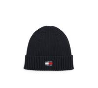 Beanie TOMMY JEANS "TJM HERITAGE CORE", Herren, schwarz night navy, Strick, Baumwolle, Mützen Beanie, Rippstrick, Umschlag, normale Passform (89044644-0) schwarz night navy