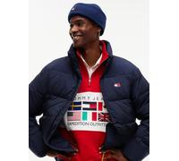 Beanie TOMMY JEANS "TJM HERITAGE SHORT", Herren, blau (regency blau), Strick, Baumwolle, Mützen Beanie, Umfang 58 cm, im Fischermann-Style (99632654-0) regency blau