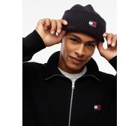 Beanie TOMMY JEANS "TJM HERITAGE SHORT", Herren, schwarz, Strick, Baumwolle, Mützen Beanie, Umfang 58 cm, im Fischermann-Style (24993012-0) schwarz