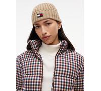 Beanie TOMMY JEANS "TJW HERITAGE CORE", Damen, beige (weiß clay), Strick, Baumwolle, Mützen Beanie (27356838-0) weiß clay