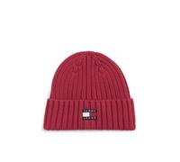 Beanie TOMMY JEANS "TJW HERITAGE CORE", Damen, rot (fusion pink), Strick, Baumwolle, Mützen Beanie (64983106-0) fusion pink