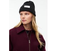 Beanie TOMMY JEANS "TJW SCRIPT", Damen, schwarz, Strick, Baumwolle, Mützen Beanie, aus grobem Rippstrick mit Logo-Label (26539444-0) schwarz