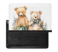 Bear And Gift Reisepasshülle, sichere Reisebrieftasche, PU-Leder, Kreditkarten, Reisepass, Organizer, Tasche für Damen und Herren, weiß, Einheitsgröße, modern, weiß, Einheitsgröße, Modern