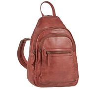Bear Design Freizeitrucksack »Joy«, kleiner Daypack Cityrucksack 23x34cm, knautschig weiches Leder in rot, Damenrucksack, red