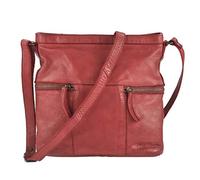 Bear Design Umhängetasche »Chessie«, Handtasche, kleiner Shopper, Schultertasche 26x25cm, knautschiges Leder in rot, red