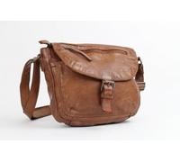 Bear Design Umhängetasche »Mattea«, Handtasche, Schultertasche 28x21cm, knautschig weiches Leder, cognac