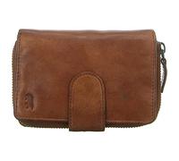 Bear Design Damen Geldbörse Leder Portemonnaie Geldbeutel 10 Kartenfächer Cognac