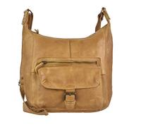 Bear Design Damen Tasche Ledertasche Umhängetasche ocker gelb