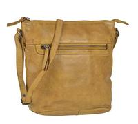 Bear Design Damen Tasche Ledertasche Umhängetasche Schultertasche 30x27cm Ocker gelb