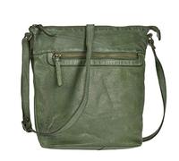 Bear Design Damen Tasche Ledertasche Umhängetasche Schultertasche 30x27cm Oliv grün