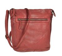 Bear Design Umhängetasche Erna knautschiges Leder 30x27 cm rot