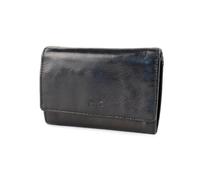 Bear Design Geldbörse Damen „Flappie“ CL 15572 - Leder Portemonnaie in klassischem Design - Brieftasche mit Kartenfächern, Münzfach & Scheinfächern (Schwarz)