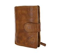 Bear Design Kleine Herren Geldbörse, Portemonnaie CL527 gewaschenes Leder, Hochformat in Used Look