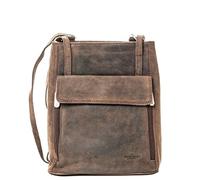 Bear Design Ledertasche Rucksack Schultertasche aus Büffelleder braun 6666