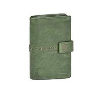 Bear Design Portemonnaie Damen Geldbörse Leder 10x15cm Geldbeutel Cow Lavato grün