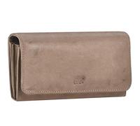 Bear Design Portemonnaie Damen Geldbörse Leder 12 Kartenfächer Geldbeutel 17x9cm Taupe