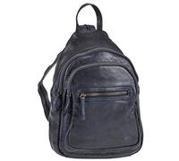 Bear Design Rucksack Leder Cityrucksack Backpack Damenrucksack Cow Lavatao blau