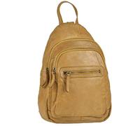 Bear Design Rucksack Leder Cityrucksack Backpack Damenrucksack Cow Lavatao Ocker gelb