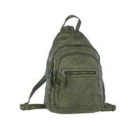 Bear Design Freizeitrucksack Joy, kleiner Daypack Cityrucksack, Leder in oliv grün, Damenrucksack, green