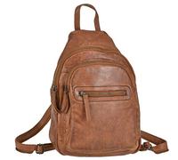 Bear Design Freizeitrucksack »Joy«, kleiner Daypack Cityrucksack 23x34cm, knautschig weiches Leder in cognac braun, Damenrucksack