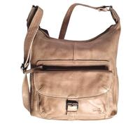 Bear Design Shopper Beuteltasche Schultertasche Anna CL32612 gewaschenes Leder Vintage Used Look 30/27/9 cm (Beige)