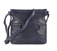 Bear Design Tasche Leder Schultertasche klein 26x25cm blau