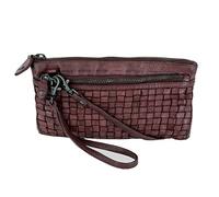 Bear Design Umhängetasche Portemonnaie (20/12/ 2 cm) mit Handgelenkschlaufe, CL13997 geflochtenes, gewaschenes Leder, braun