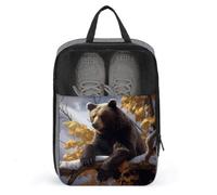 Bear on the Branch Schuhbeutel Schuhbeutel für Reisen, wasserdichte Schuhtasche, Schuhaufbewahrung, Organizer mit Reißverschluss und Griff, Sneaker-Tasche, Schuhbeutel, Golf-Schuhtasche,
