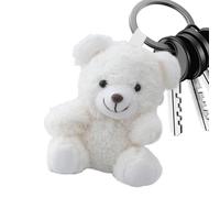 Bear Plüsch-Charm, gefüllte Puppe, Bärenanhänger, weicher Anhänger, Tierpuppe, Plüsch-Anhänger, dekorativer Beutelanhänger, 5-Zoll-Bär-Charm, weiß, Se référer au descriptif