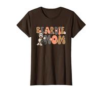 Bearded Collie Groovy World's Best Beardie Mom T-Shirt, Damen, Braun, 3XL