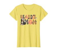 Bearded Collie Groovy World's Best Beardie Mom T-Shirt, Damen, Gelb, XL