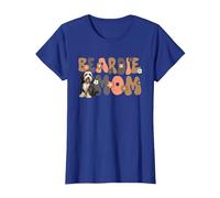 Bearded Collie Groovy World's Best Beardie Mom T-Shirt, Damen, Königsblau, XL