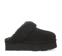 BEARPAW Retro Loki Hausschuhe für Damen, gemütliche Indoor- und Outdoor-Schuhe, Damen-Hausschuhe, mehrere Größen und Farben, Schwarz/Schwarz, 8