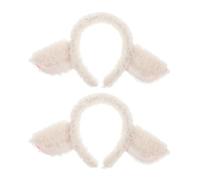 Beatifufu 2 Stück Plüsch Haarband mit Weichen Lammohren Cartoon Stirnband für Mädchen Strapazierfähig und Komfortabel Kostüm Accessoire für Party und Alltag