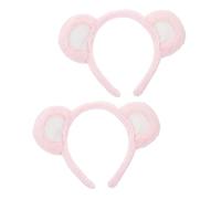 Beatifufu Bärenohren Haarband Aus Stoff 2 Stück Niedliches Stirnband Für Damen Und Teenager Tragbar Zum Make up Gesicht Waschen Cosplay Und Geschenk