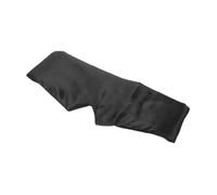 Beatifufu Schlafmaske aus schwarzer doppellagiger Satin Baumwollmischung lichtblockierende Augenbinde mit verstellbarem Klettband flexible waschbare Schlafbrille für Reisen und Erwachsene