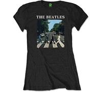 Beatles the - T-Shirt # L Ladies Black # Abbey Road & Logo