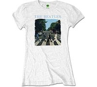 Beatles the - T-Shirt # L Ladies White # Abbey Road & Logo