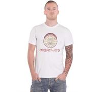 Rock Off Trade T-Shirt Beatles the – Flowers Logo & Drum – Weiß, Größe L, Unisex