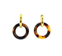 Beatrice Ohrhänger aus Edelstahl und Harz, Doppelring, Einheitsgröße, Edelstahl Harz, Kein Edelstein