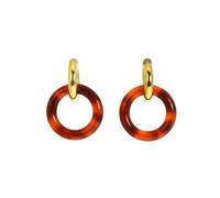 Beatrice Ohrhänger aus Edelstahl und Harz, Doppelring, Einheitsgröße, Edelstahl Harz, Kein Edelstein