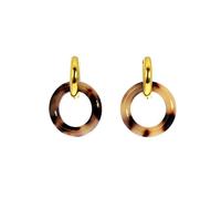 Beatrice Ohrhänger aus Edelstahl und Harz, Doppelring, Einheitsgröße, Edelstahl Harz, Kein Edelstein