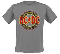 Beats & More AC/DC - High Voltage Off 73 Langlebige, nachhaltige Shirts aus Bio-Baumwolle für AC/DC-Fans, graumeliert, XXXXX-Large
