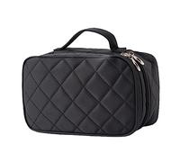 Beaupretty 1 Stück Doppel Layer Kosmetiktasche aus Nylon mit Spiegel Multifunktionale wasserdichte Make Up Organizer für Reisen für Damen und Herren Große Kapazität für Toilettenartikel