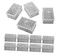Beaupretty 12stücke Elegante Kleine Schmuckkästchen Mit Rechteckiger Schatztruhenform Filigranen Hohlmustern Galvanisiertem Pet-material Und Elegantem Design Als Süßigkeitenbehälter Oder Aufb