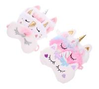 Beaupretty 2 Sätze Einhorn Augenklappe Textmarker Schlafmaske Mit Kopfhörern Reisen Schlafen Einhorn Schläft Schlafaugenabdeckungen Für Augenklappen Gesicht Satin 6 Stücke * 2